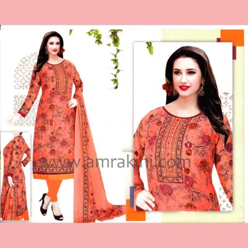 Mixed Orange Salwar Kamiz – AB 2614 - Image 2